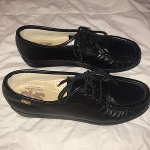 NEW SAS SIESTA LEATHER BLACK LACE SHOES S…